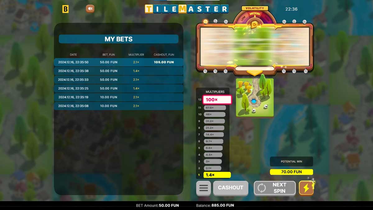 Tile Master slot machine game