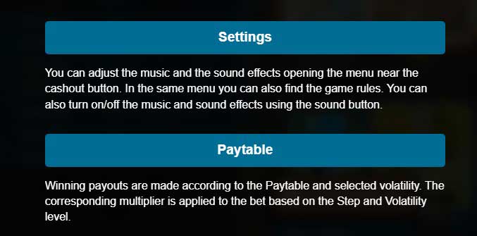 Tile Master slot game settings and paytable