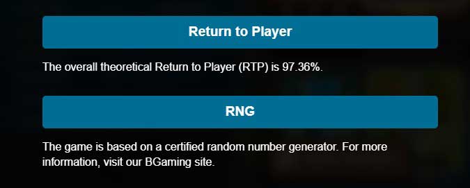 Tile Master slot game return to player and RNG